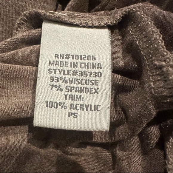 Soft Surroundings Tan Maxi Dress Size Small Boho Comfort Crochet Wrap Soft Cozy - Picture 6 of 7